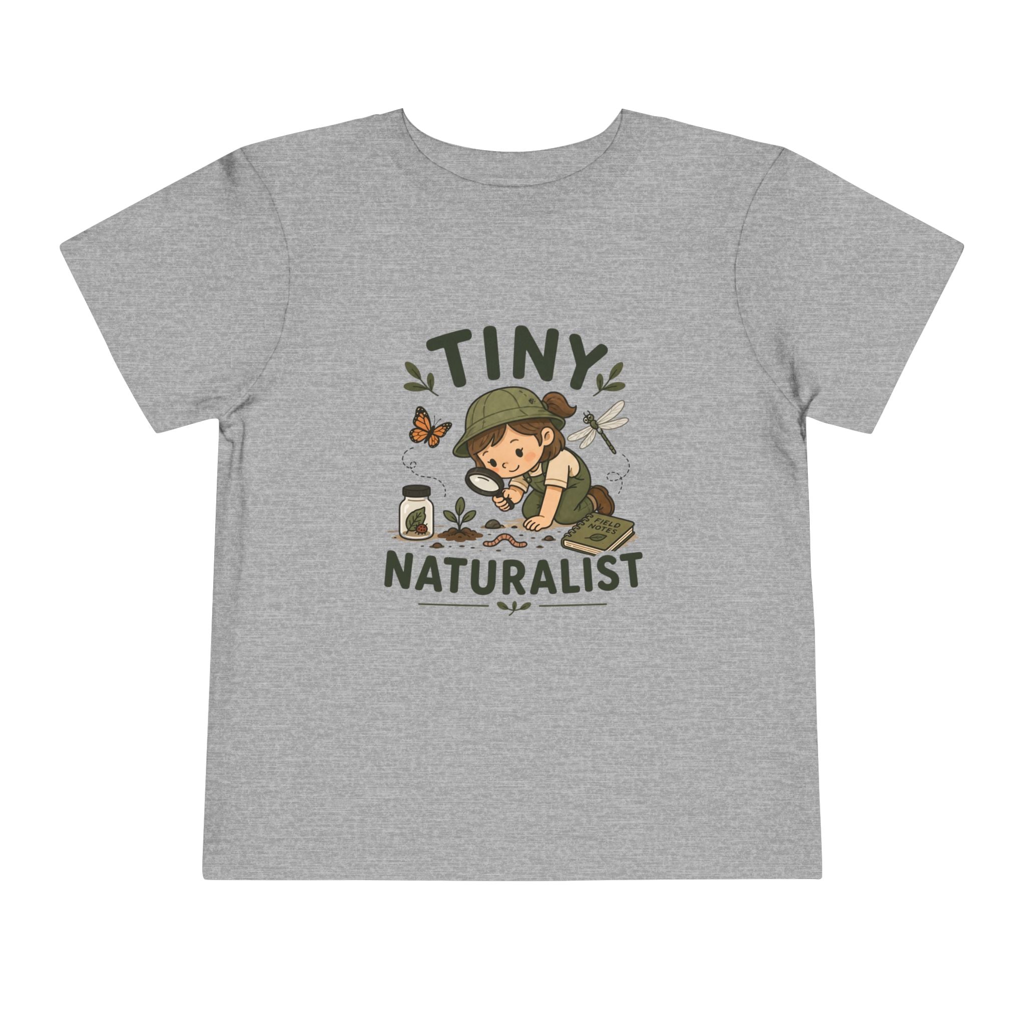 "Tiny Naturalist" Cute Girl Explorer Kids Shirt