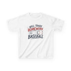 "Will Trade Homework for Baseball" Graphic Shirt