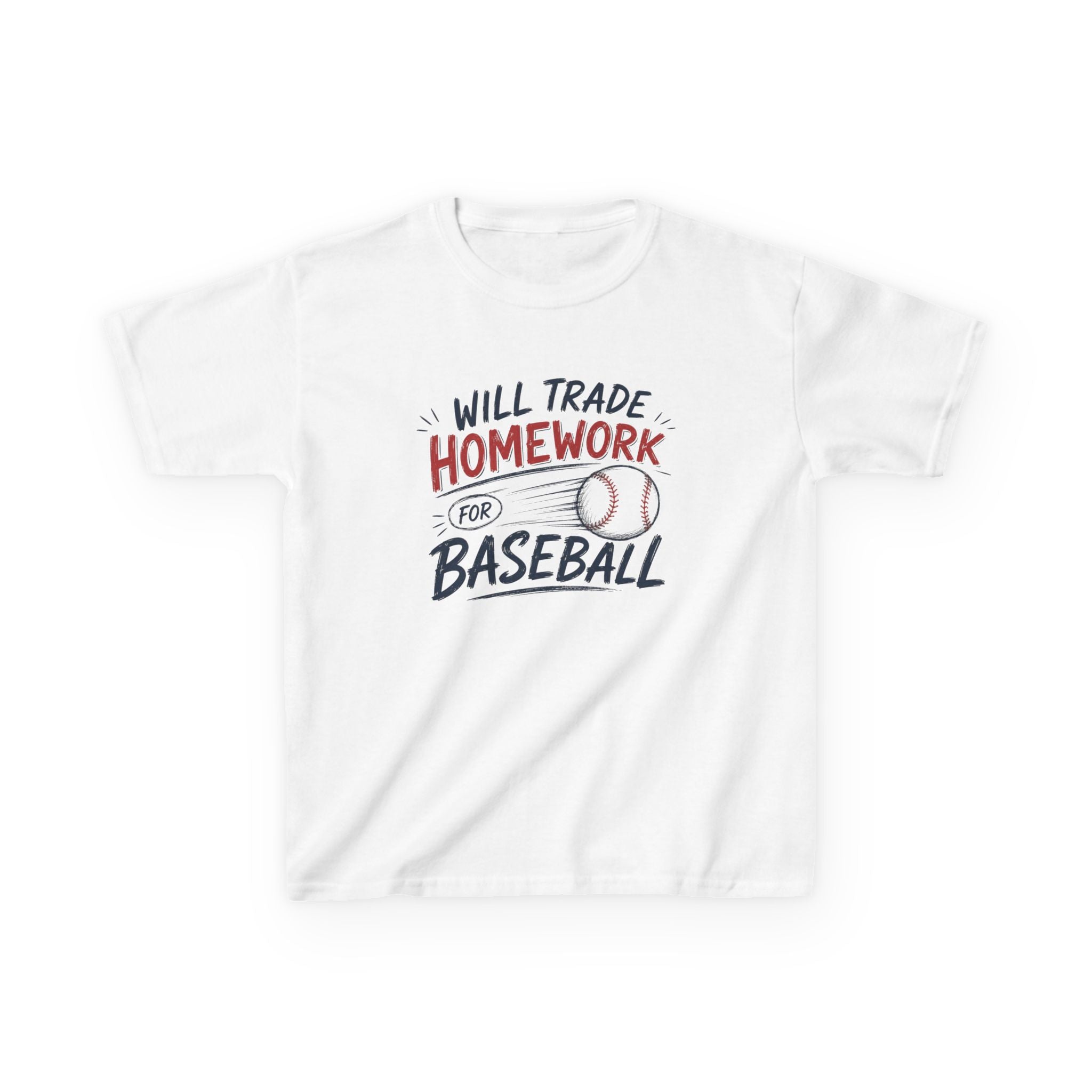 "Will Trade Homework for Baseball" Graphic Shirt