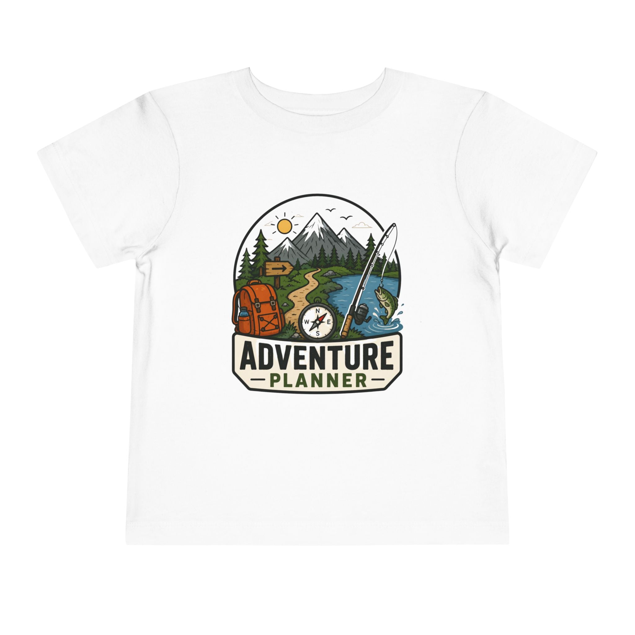 Adventure Planner Toddler Tee — Outdoor Camping & Fishing Kids Shirt