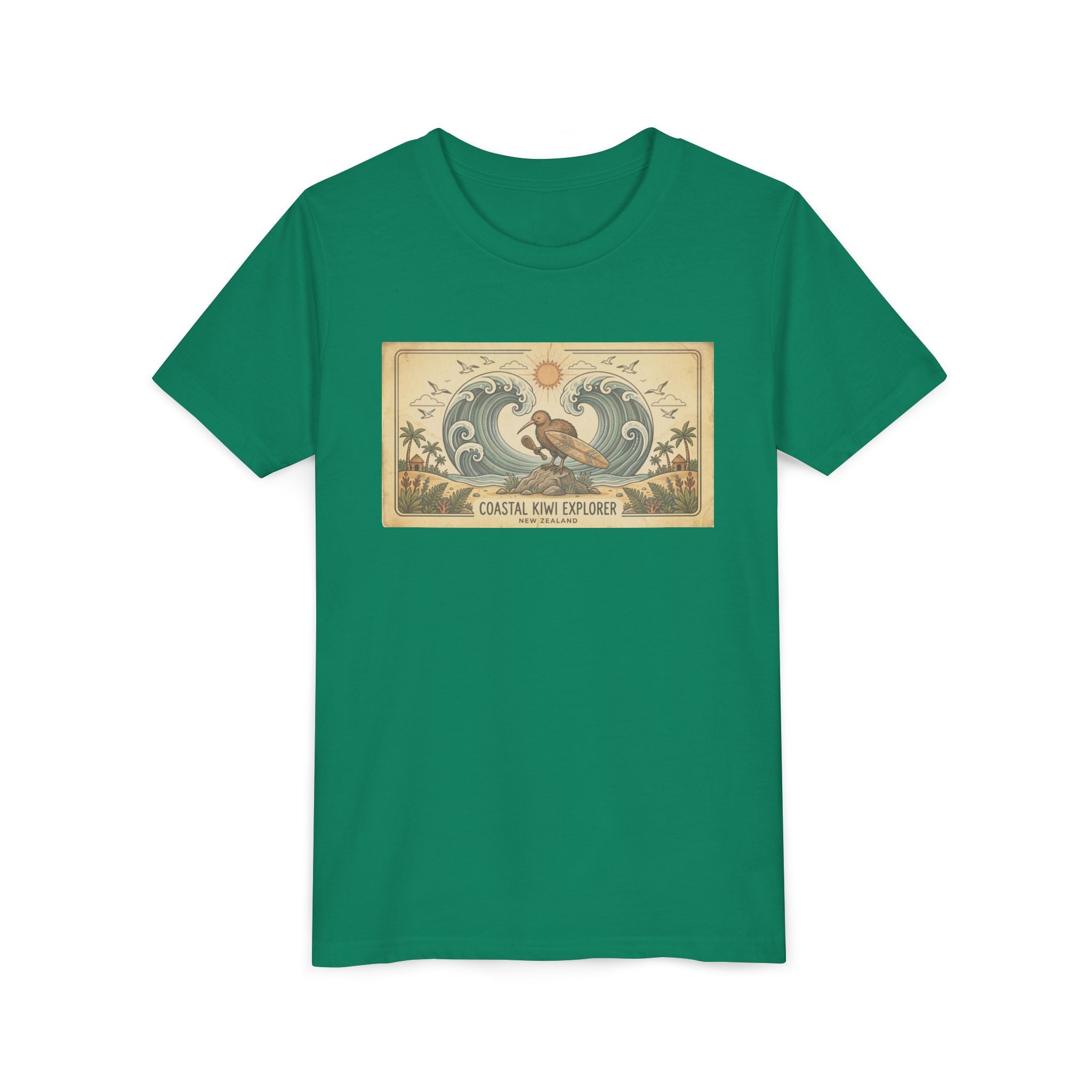 Youth Tee — Coastal Wave Explorer Graphic (Kids Surf Ocean T-Shirt)