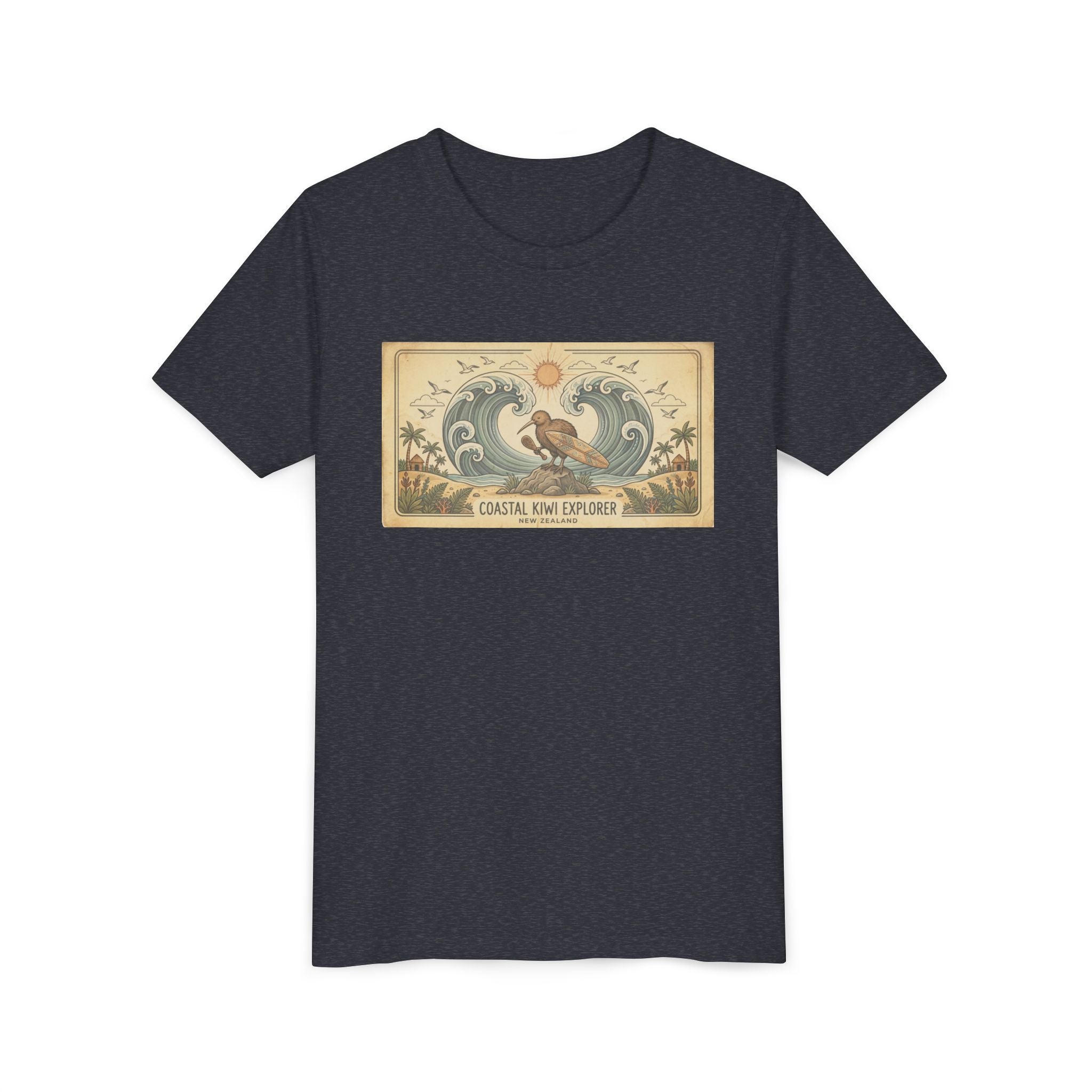 Youth Tee — Coastal Wave Explorer Graphic (Kids Surf Ocean T-Shirt)