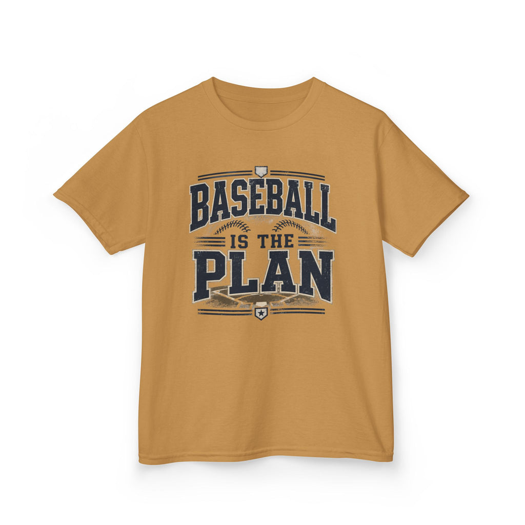 Baseball Is The Plan Kids T‑Shirt — Youth Baseball Graphic Tee