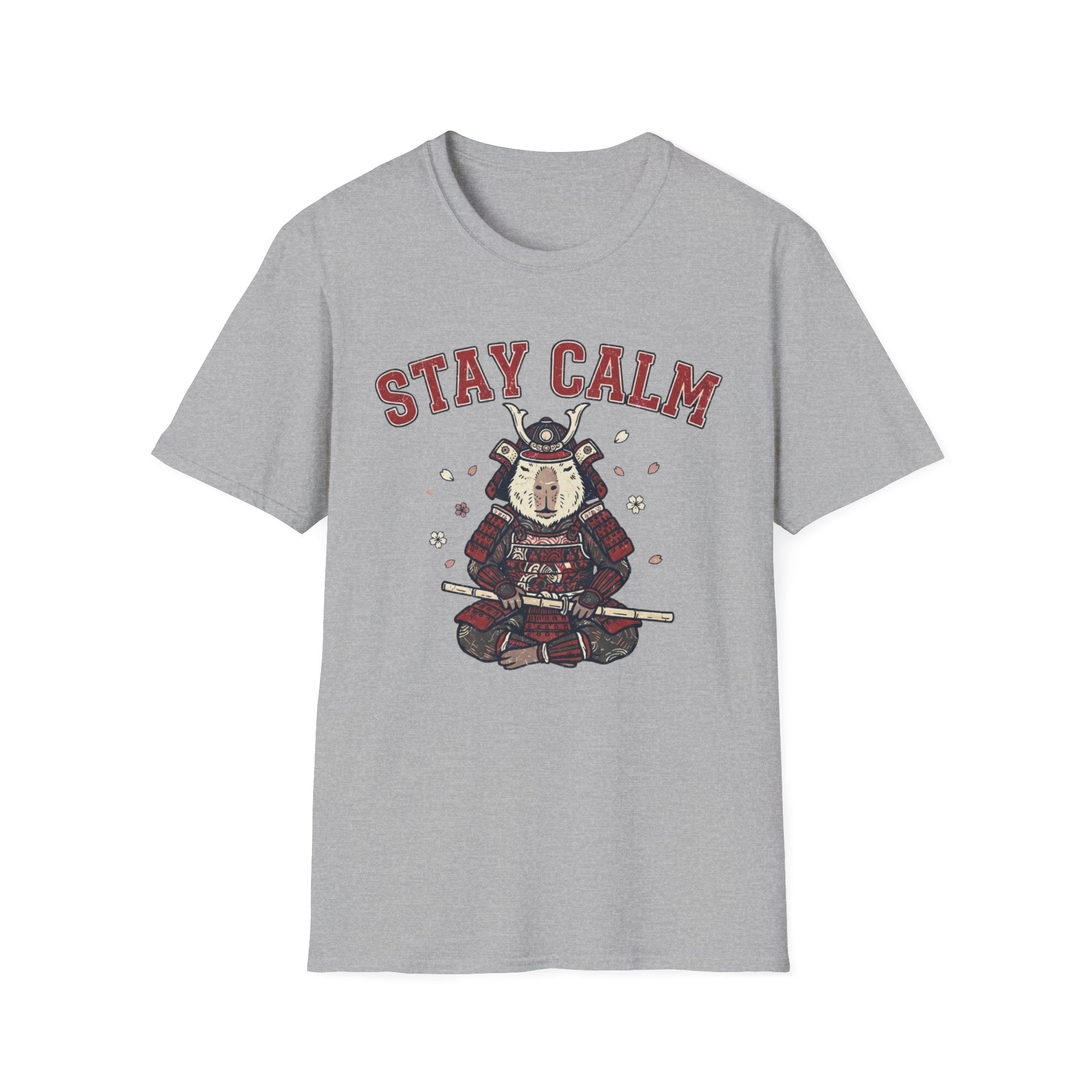 Stay Calm Capybara Samurai T + Adult Size