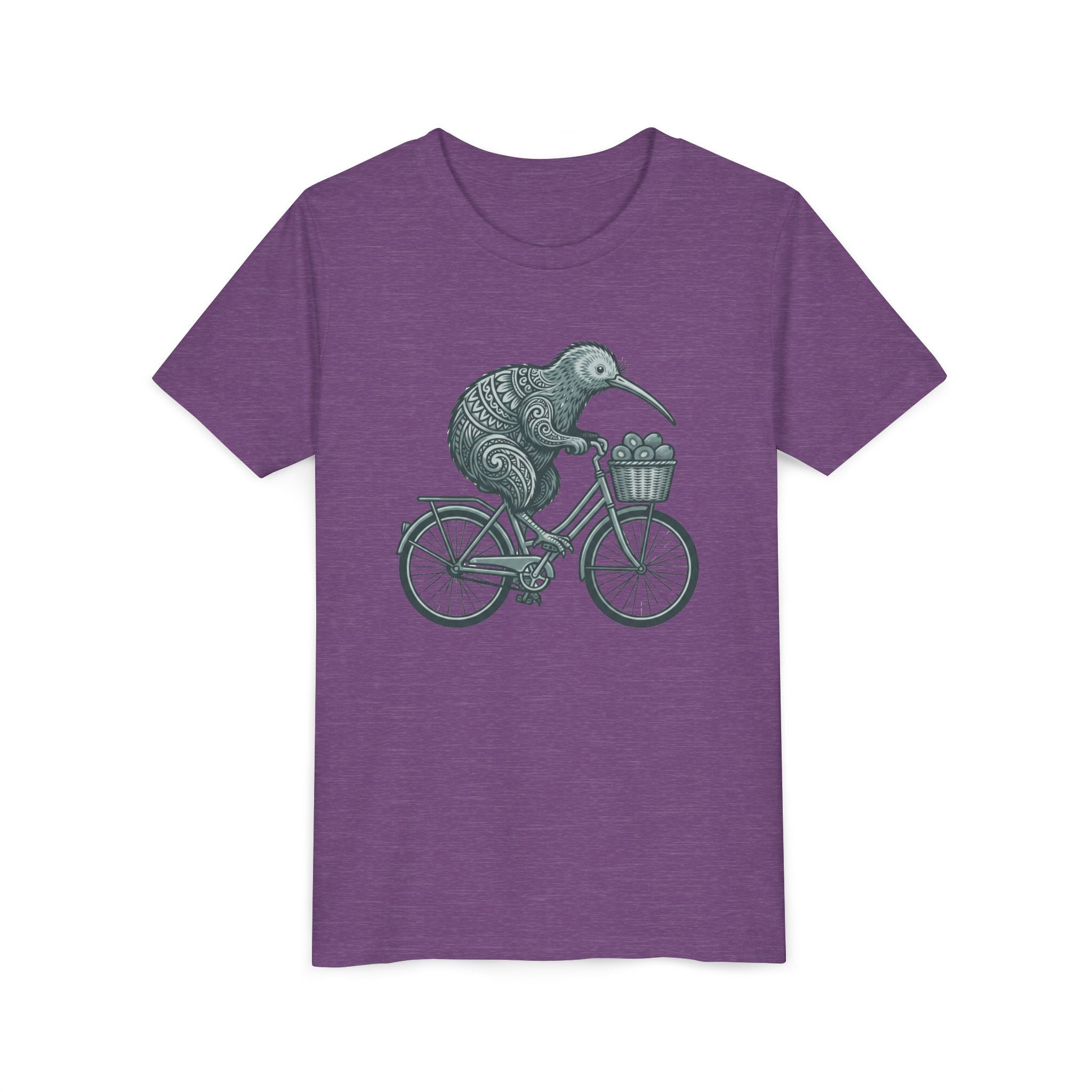Kids Kiwi Bird Bicycle T‑Shirt – Cute Animal Cycling Graphic Tee for Children