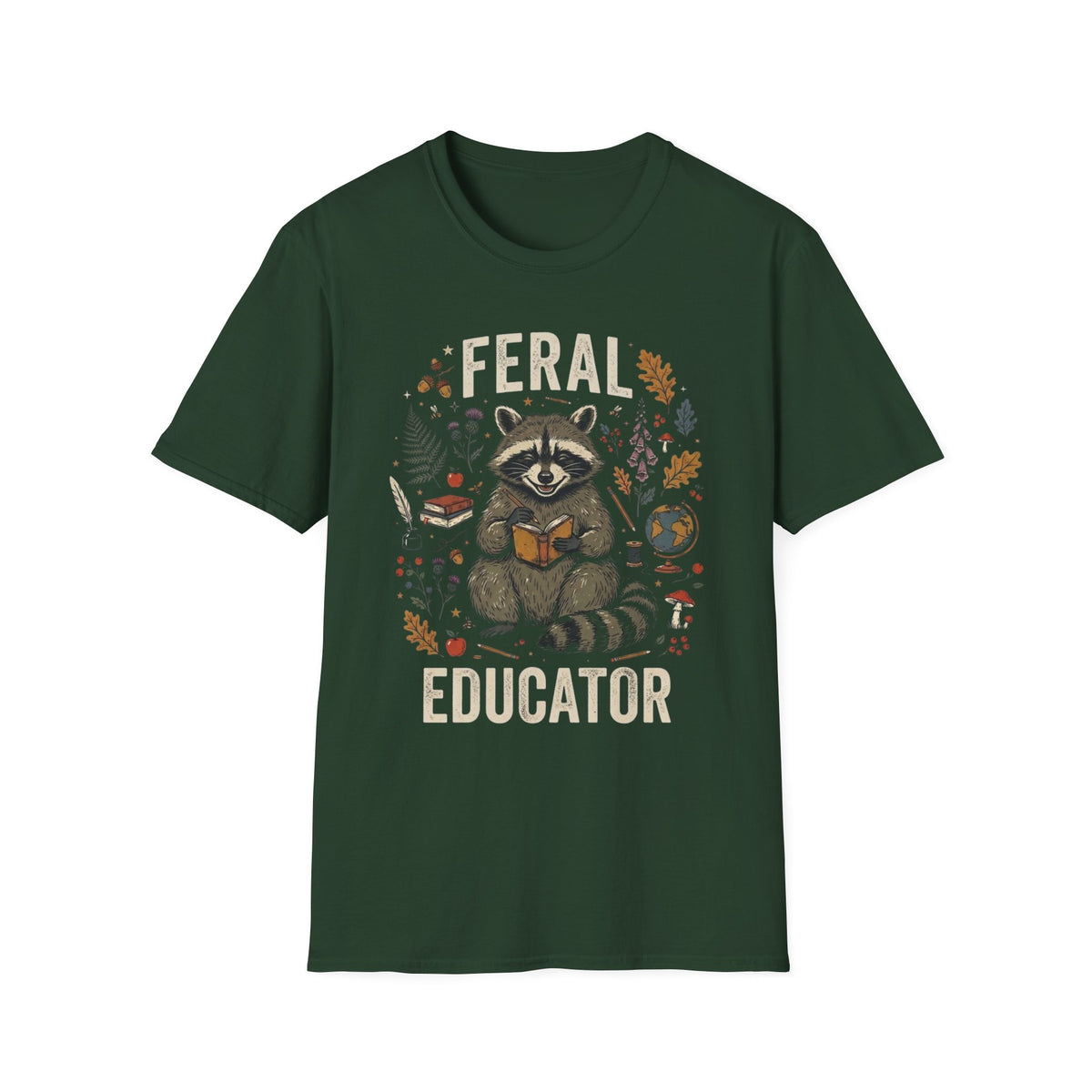 Feral Educator Raccoon T +Adult Size