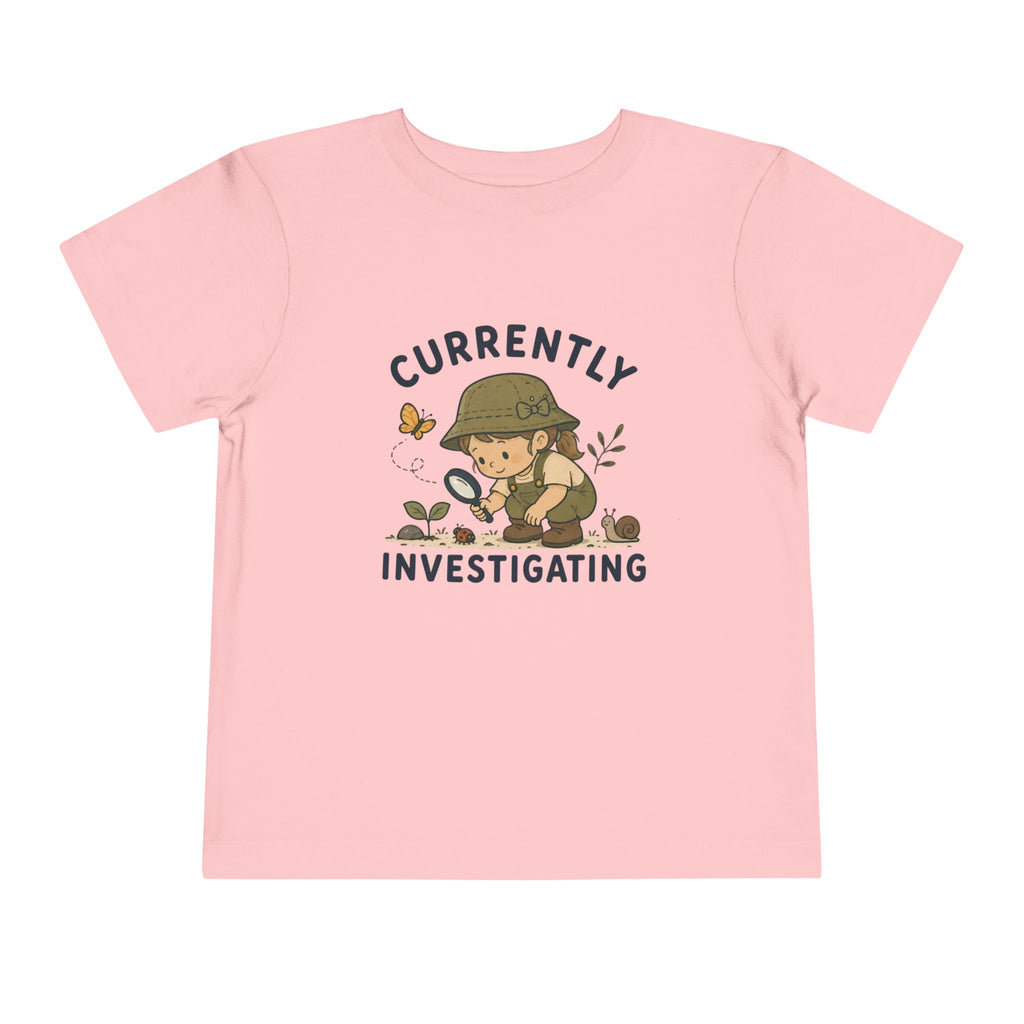 "Currently Investigating" Little Girl Explorer Shirt