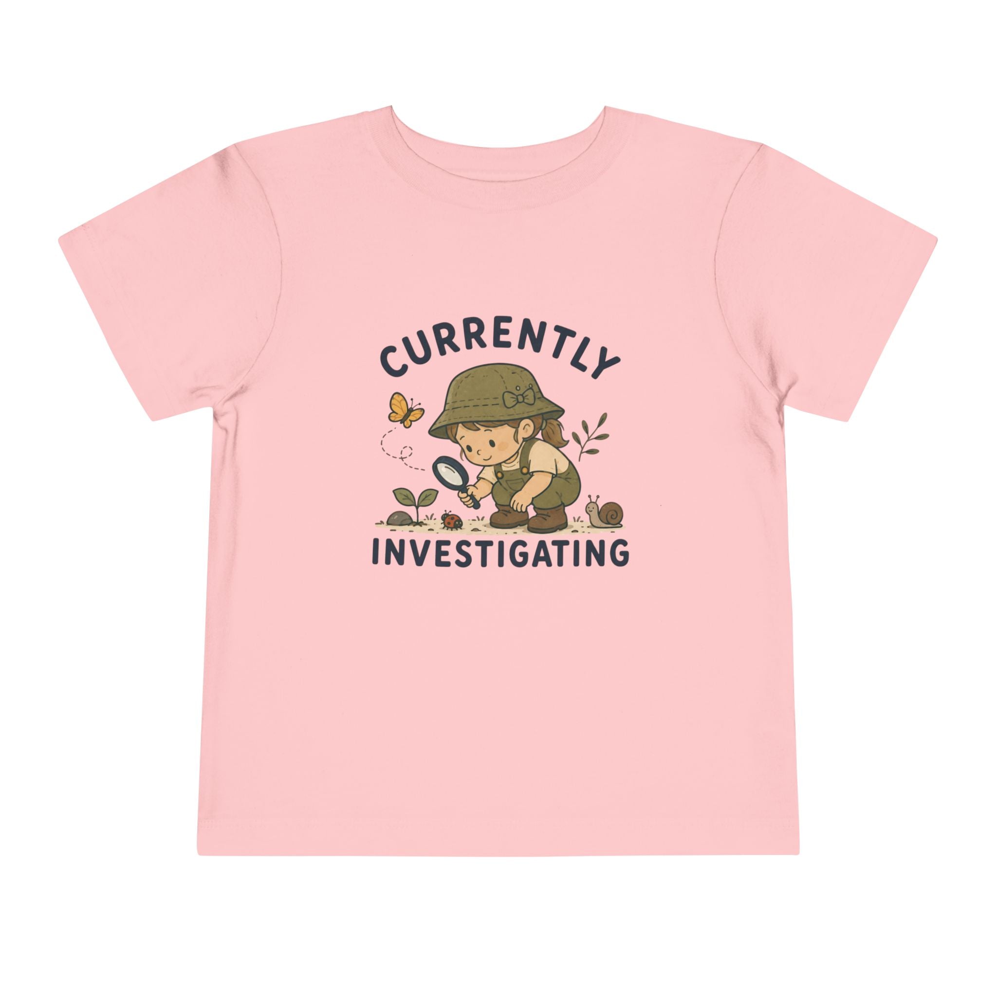 "Currently Investigating" Little Girl Explorer Shirt